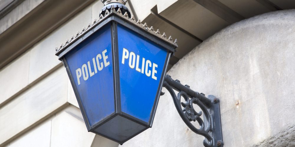 Police,Station,Sign;,England;,Uk